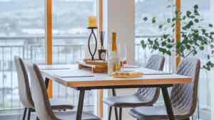 dining table with river ness view